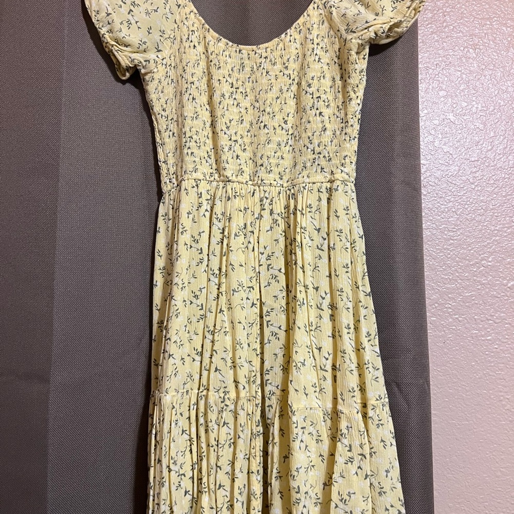 Hollister Yellow Floral Midi Dress